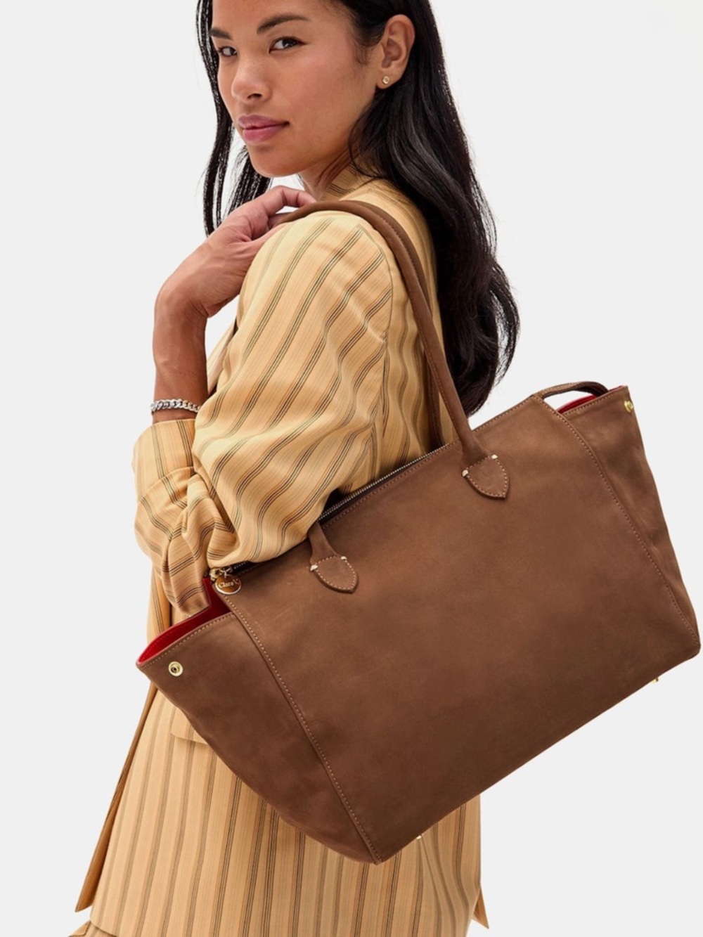 Clare V Beatrice Leather Tote Bag